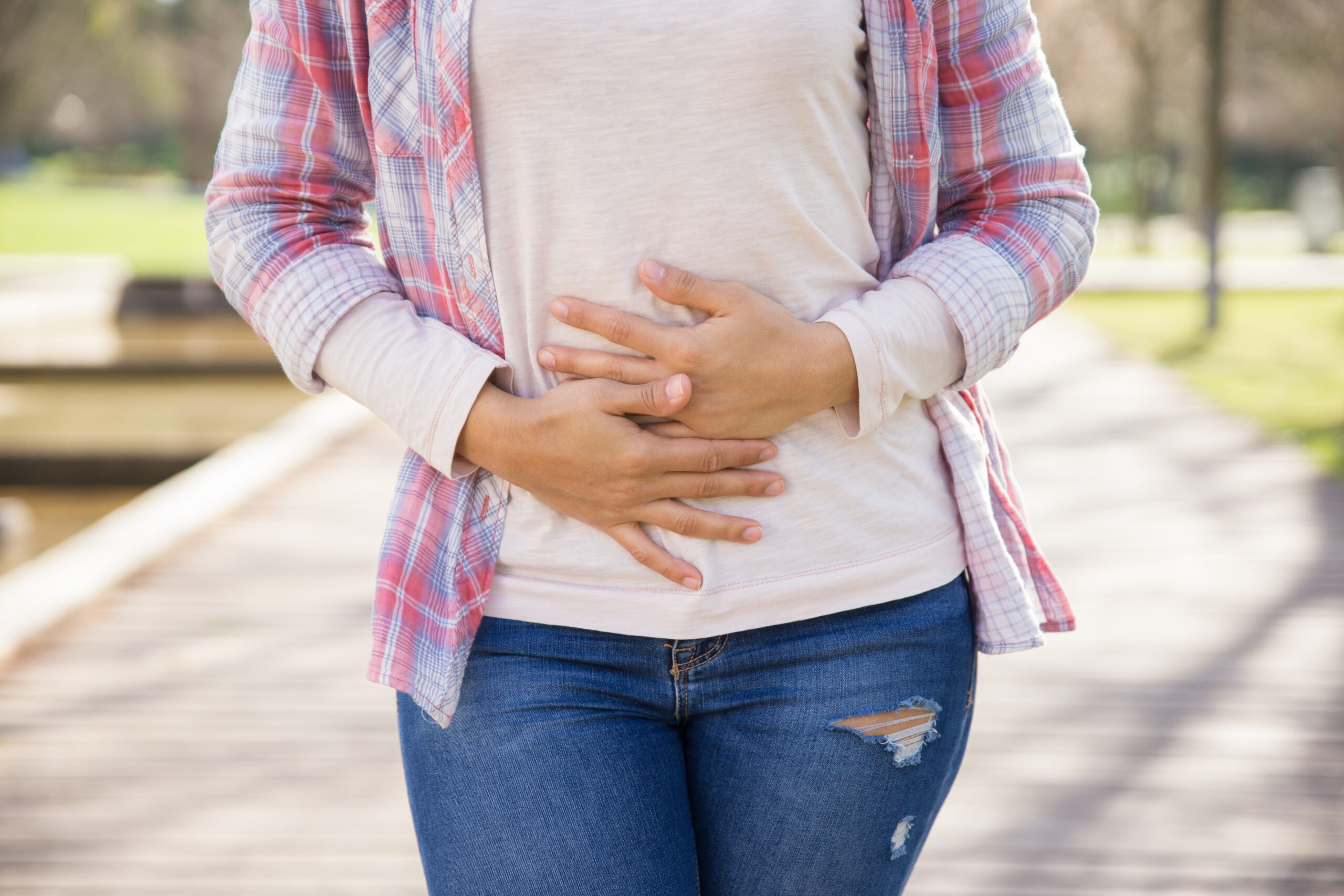 Woman suffering from acid reflux